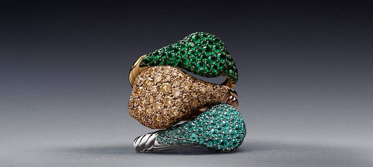 David Yurman Pav&eacute; rings.