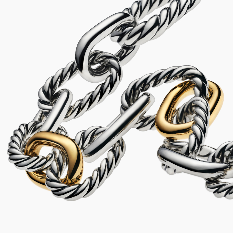 David Yurman Madison chain in sterling silverand gold.