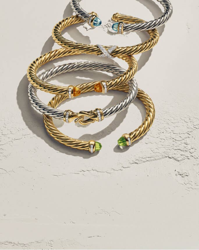 David Yurman cable bracelets.