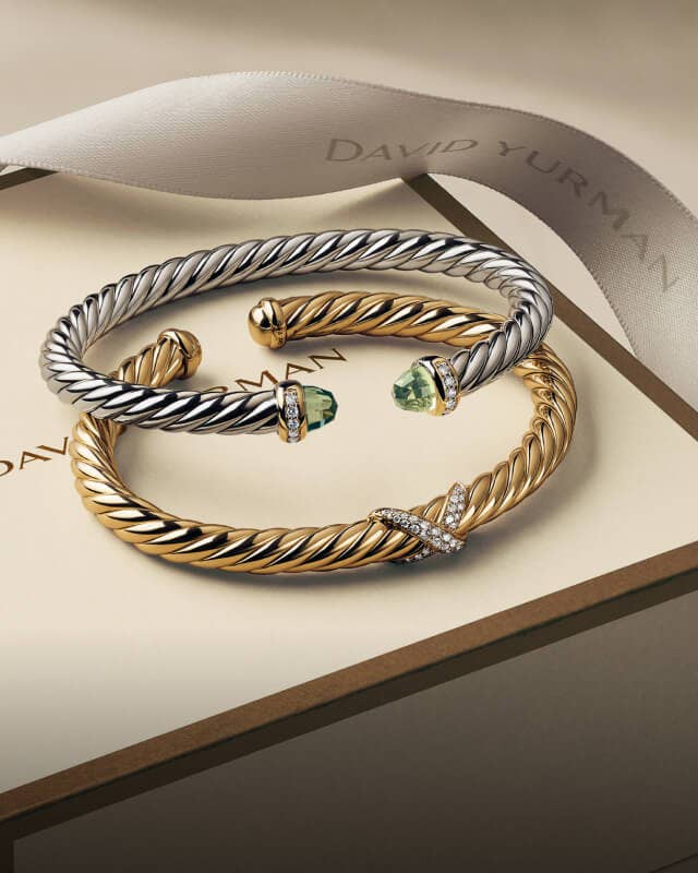 Two David Yurman Cable bracelets.