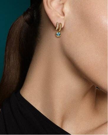 David Yurman Mercer earrings on a model.