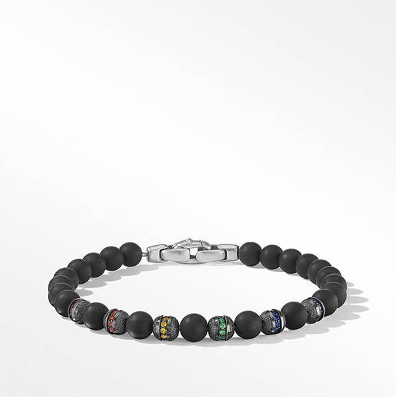 Shop spiritual bead rainbow bracelet.