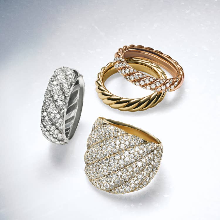 An image of David Yurman Pave pinky rings.