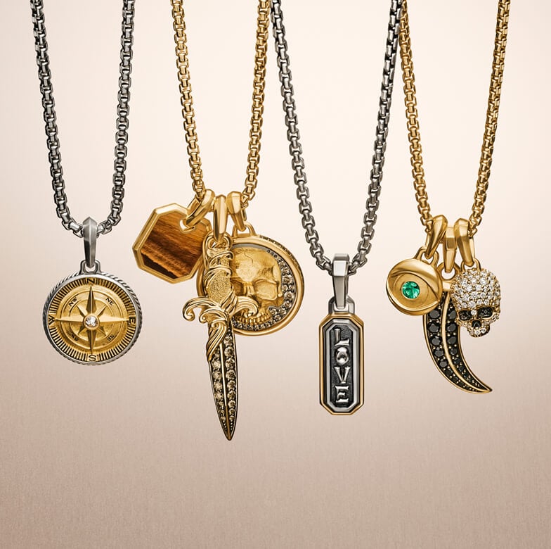 David Yurman men's amulets.