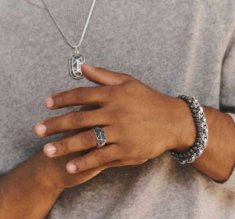 An image of Francisco Lindor wearing faceted tag, ring and bracelet.