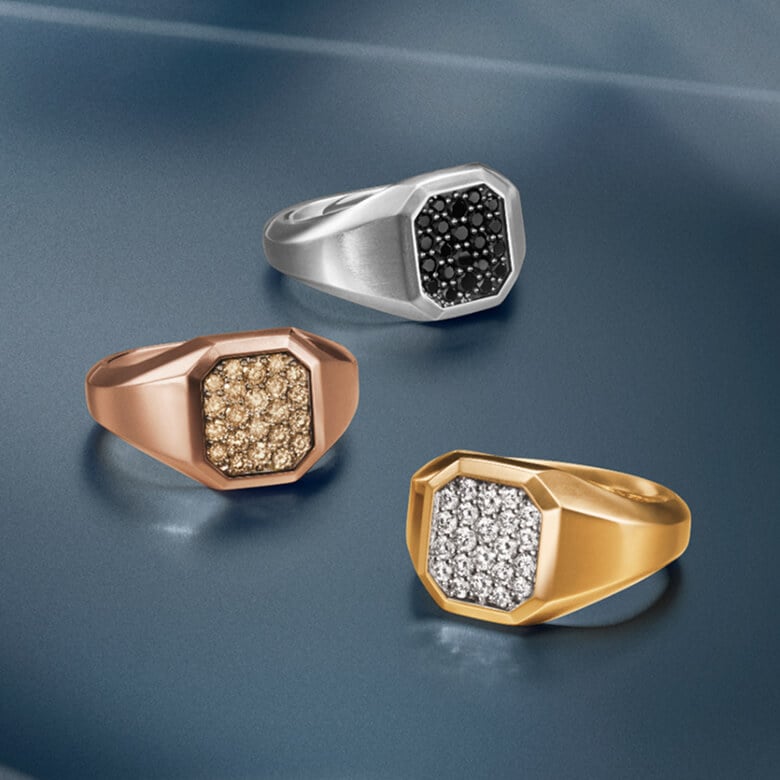 Three David Yurman Streamline rings.