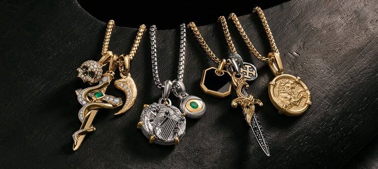David Yurman men's amulets.