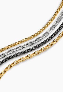 Four David Yurman chain bracelets.