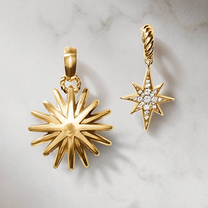 Two David Yurman celestial amulets.