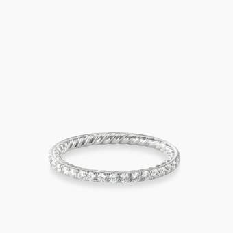 DY Eden Band Ring in Platinum with Pavé, 1.85mm