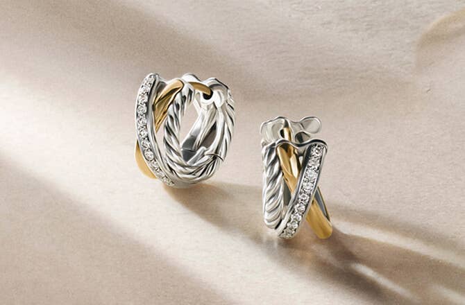 David Yurman Mixed Metal Earrings
