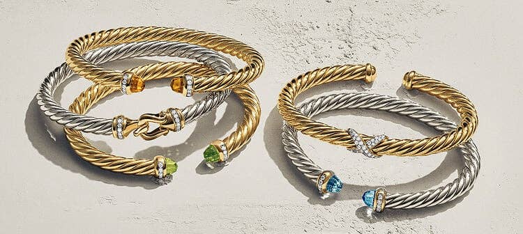 Five David Yurman Cable bracelets.