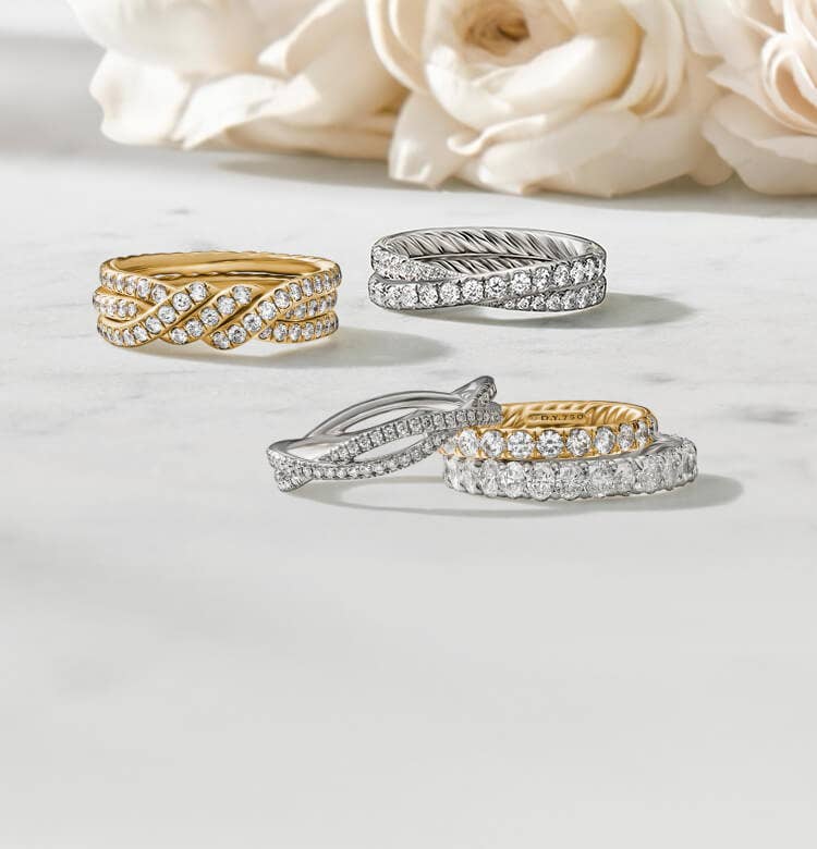 David Yurman's wedding bands for women.
