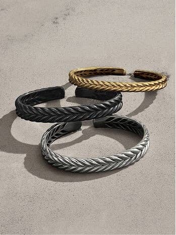 David Yurman Chevron bracelets.