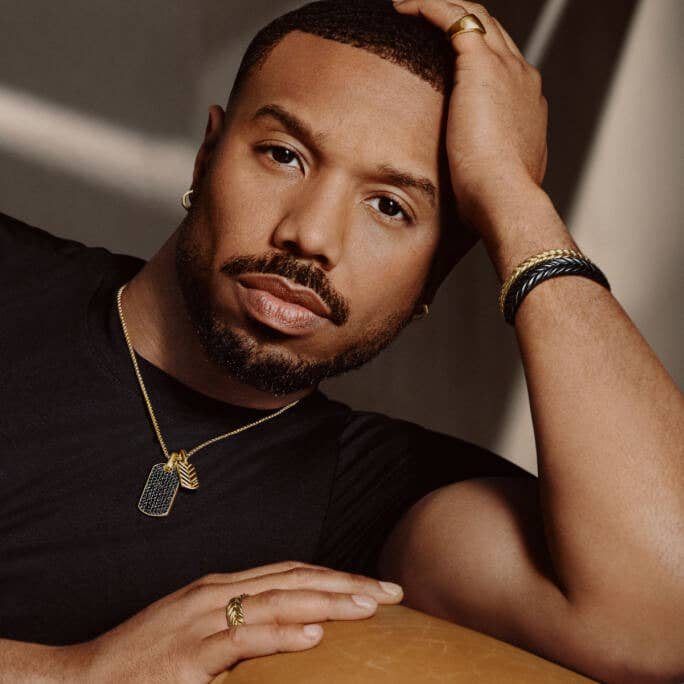 Michael B. Jordan in David Yurman Chevron jewelry.