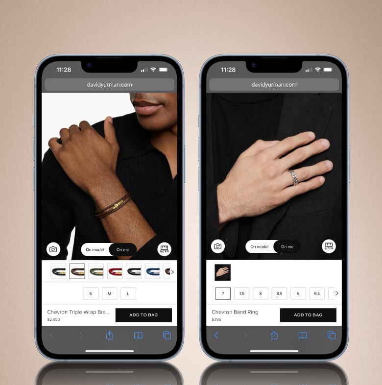 David Yurman virtual try on.