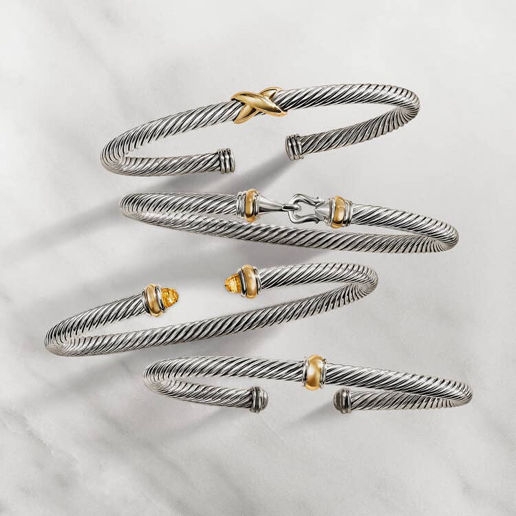 David Yurman cable bracelets.