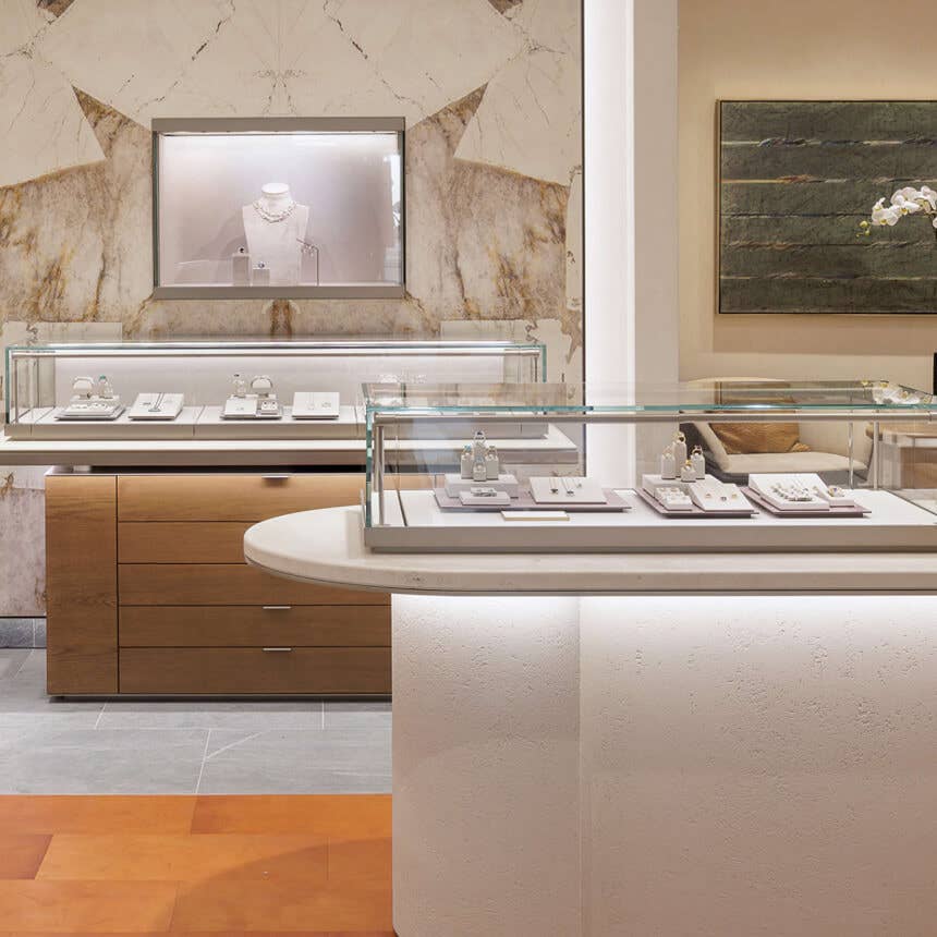 Inside of a David Yurman boutique.