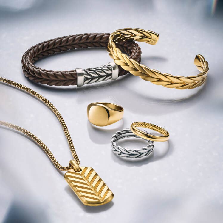 An image of David Yurman Chevron tag and bracelets.