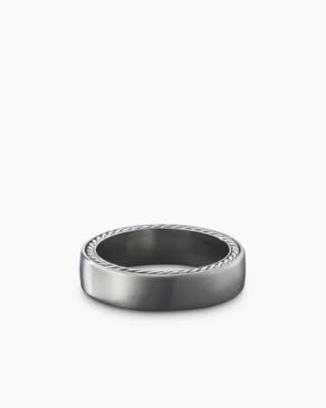 Streamline Band Ring in Grey Titanium, 6mm