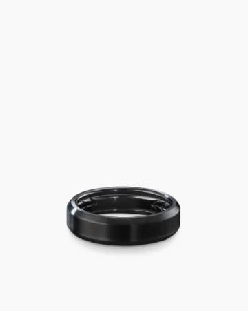 Bevelled Band Ring in Black Titanium, 6mm 