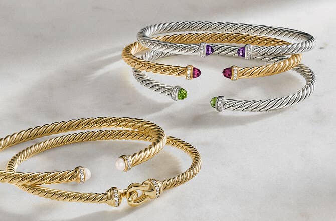 David Yurman Cable bracelets.