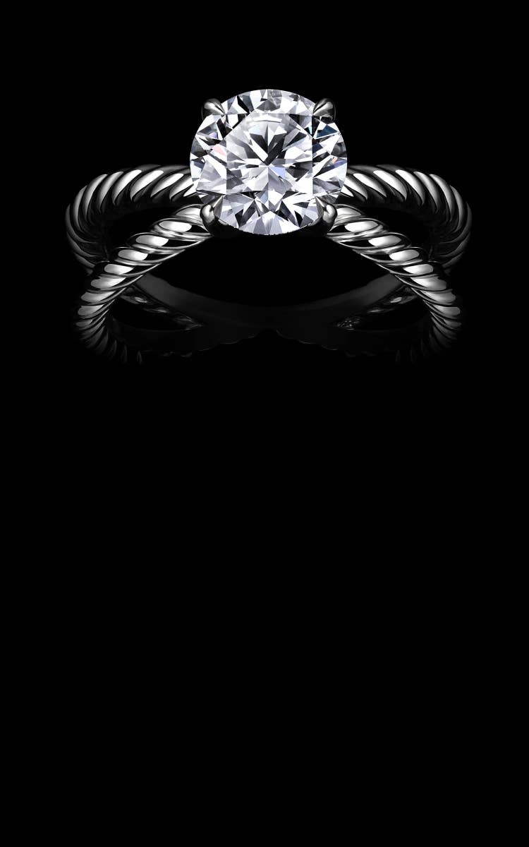 An image of a David Yurman round brilliant engagement ring.