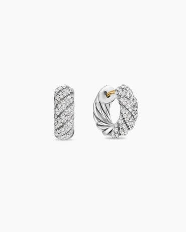 David Yurman Sculpted Cable Hoop Earrings.