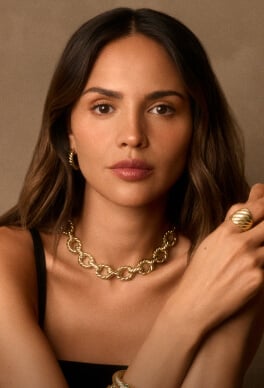 Eiza Gonzalez featured in David Yurman's Sculpted Cable Collection.
