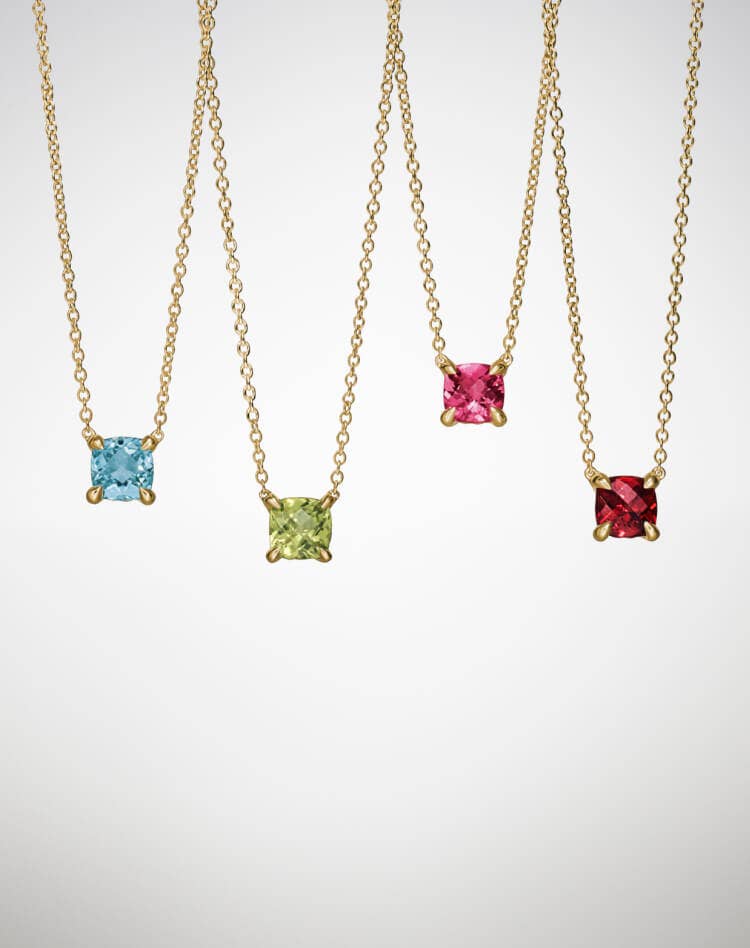 Seven David Yurman Chatelaine necklaces.