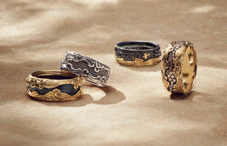 David Yurman Waves band rings.