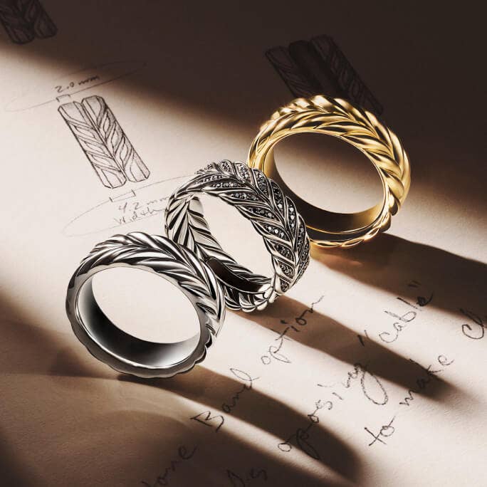 David Yurman Chevron rings for men.
