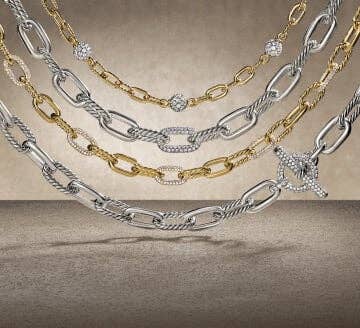 Four David Yurman Madison necklaces.