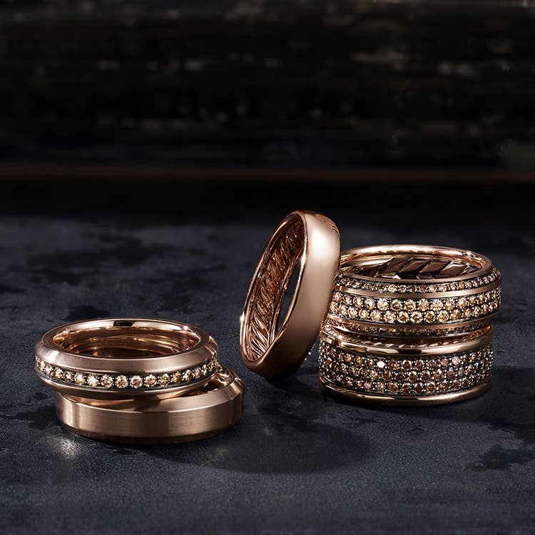 Shop these rose gold band rings.