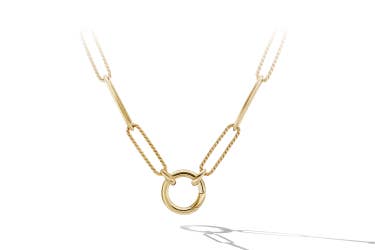 Shop DY Madison elongated chain necklace in 18K yellow gold.