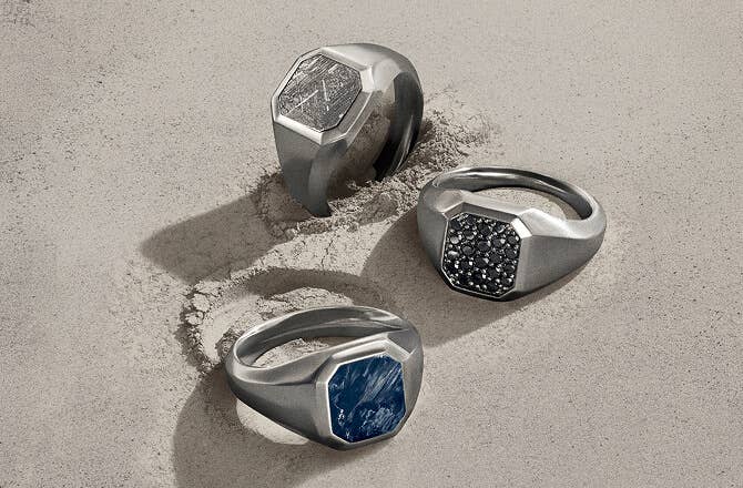 David Yurman Streamline signet rings.
