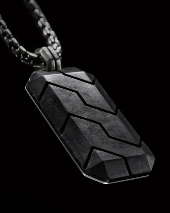A David Yurman Forged Carbon tag.