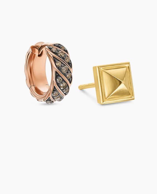 David Yurman 18k Rose Gold and Yellow Gold Earrings