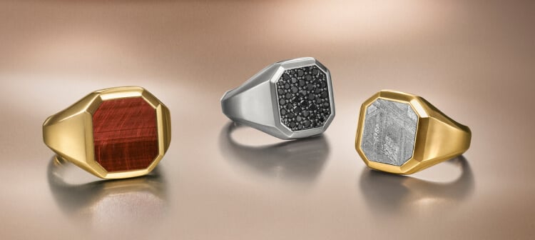 Three David Yurman Streamline rings.