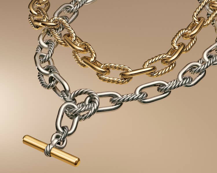 An image of two David Yurman Madison necklaces