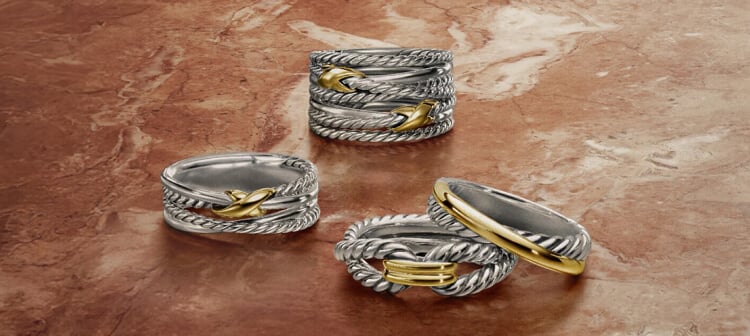 David Yurman Crossover rings.