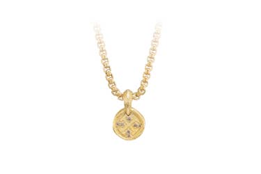 Shop Shipwreck amulet in 18K yellow gold with cognac diamonds.