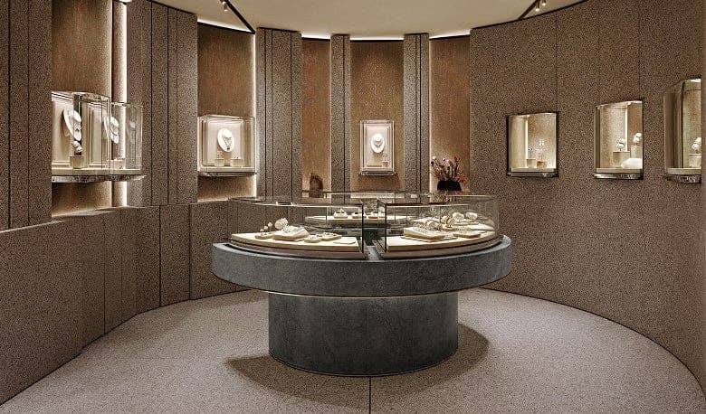 The interior of the new David Yurman Miami Design District store.