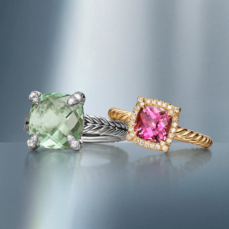 Three David Yurman Chatelaine rings.