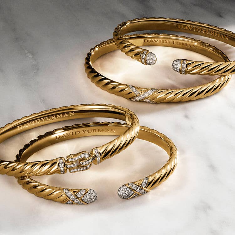 David Yurman Sculpted Cable bracelets. 