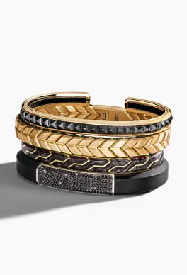 Three David Yurman chains made of alternative materials.