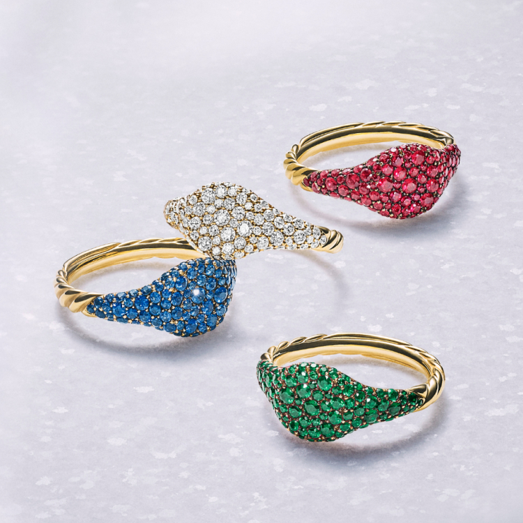 An image of David Yurman Pave pinky rings.