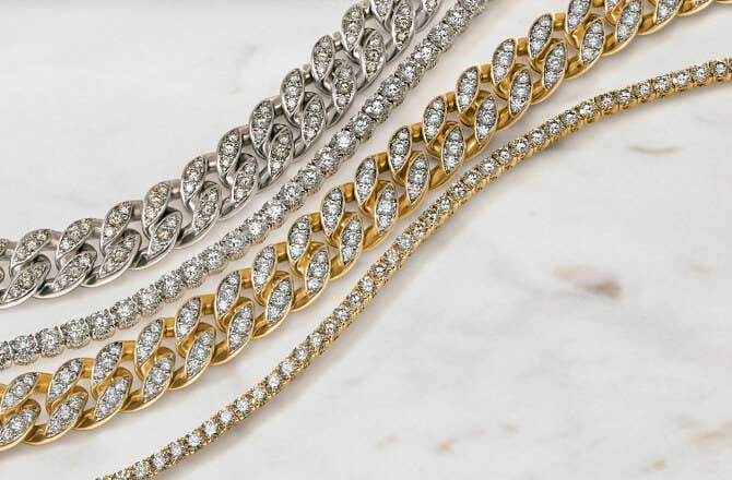 David Yurman tennis and curb chain bracelets.
