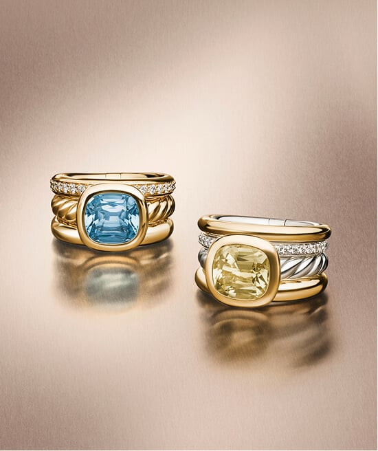 Two David Yurman Mercer rings.