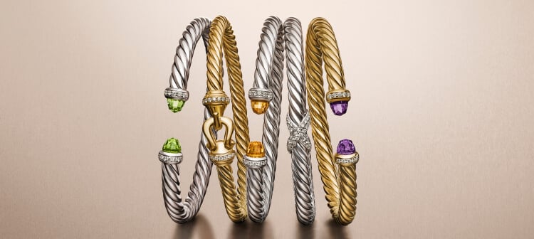 David Yurman cable bracelets.
